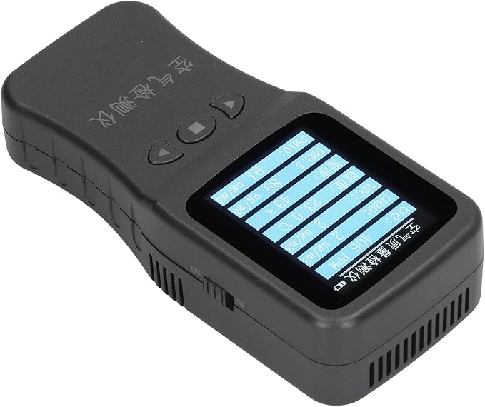 7 in 1 Air Quality Monitor, Portable PM2.5 PM10 VOC CH2O CO2 Temperature and Humidity Detector with 3.7V Rear Bracket