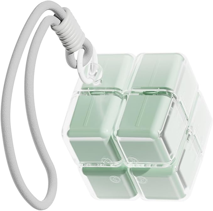 Weekly Pill Organizer, Travel 7 Day Pill Box Case with Magnetic Design, Easy Open Pill Container for 8 Compartments Portable Pill Case Medicine Holder for Vitamins Medication (Green)