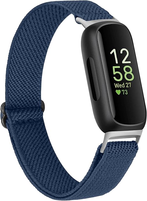 Vancle Elastic Bands for Fitbit Inspire 3 Bands Women, Breathable Adjustable Replacement Stretchy Nylon Loop Wristband Sport Straps Compatible with Fitbit Inspire 3 Fitness Tracker