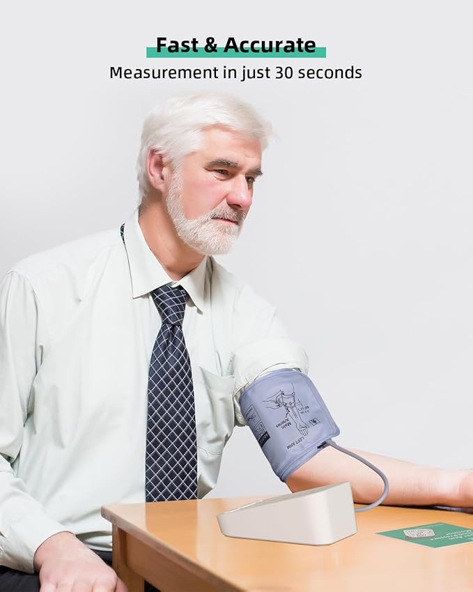 Blood Pressure Monitor for Home Use: AILE Blood Pressure Machine with Large LCD Backlit Screen - Large Comfort Blood Pressure Cuff Arm - 8.7"-16.5" Adjustable - 2 * 99 Records - Easy to Use