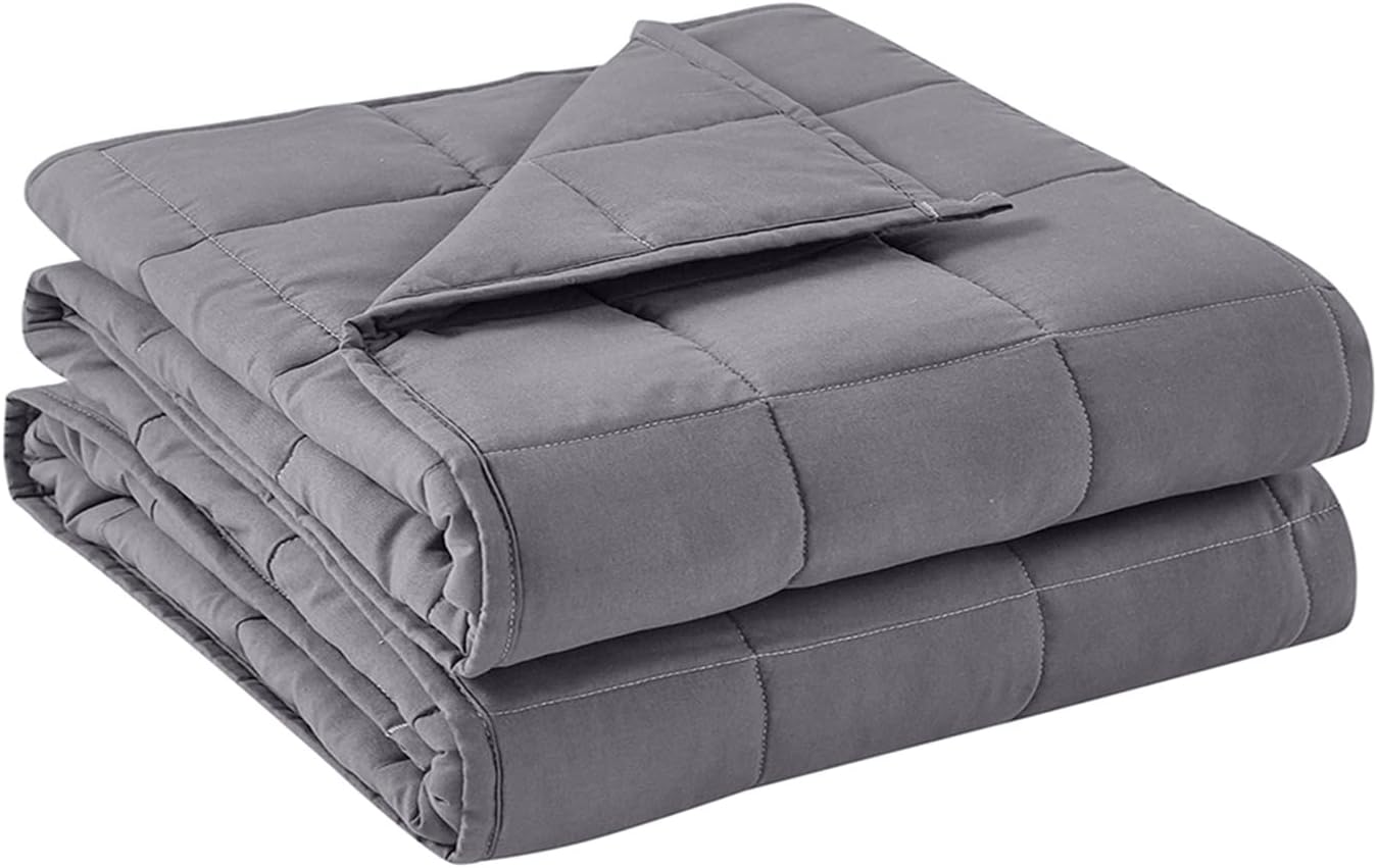 BB BLINBLIN Weighted Blanket Heavy Blanket for Cool & Restful Sleep, Premium Soft Material and Glass Beads (Dark Grey, 80''x87'' 20lbs), Two Persons(90~160lb) Sharing Use on Queen/King Bed