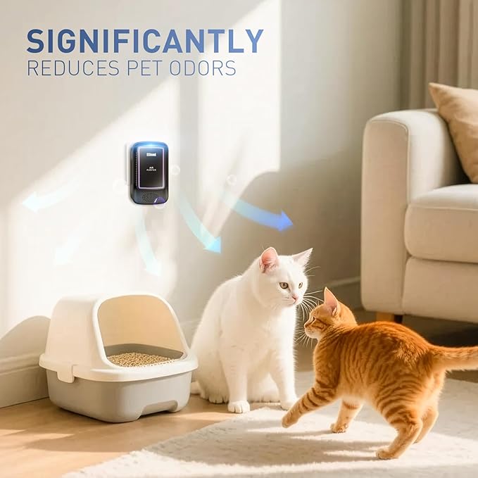 Air Ionizers for Home – Plug in Air Purifier for Home & Cat Litter Deodorizer, Filterless Ion Generator Removes Pet, Smoke, Bathroom & Kitchen Odors, Compact Deodorizer for Bedroom