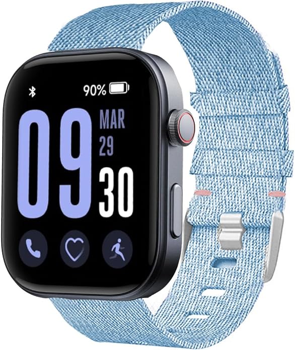 Lamshaw GTX12 Smart Watches Band, 22mm Breathable Nylon Woven Fabric Replacement Accessory Strap Compatible for Fitpolo GTX12, ENOMIR GTX12, Tensky GTX12, uaue T60, QXQ T60, QCOQ T60 Smart Watches