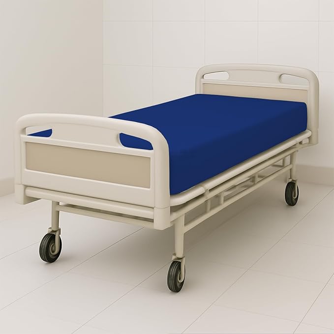 4 Pack Fitted Hospital Bed Sheets - Soft Microfiber Hospital Fitted Sheet - Hospital Bed Fitted Sheets (Royal Blue, 36" x 84" x 12")