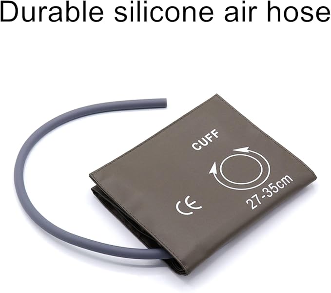 Blood Pressure PU Cuff with Single Tube for Adult 27-35 cm, Reusable Brown Replacement NIBP Cuff, No BP Connector