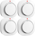Smoke Detectors for Home,Photoelectric Wireless Fire Alarms Replaceable Battery Powered,Portable Smoke Alarm with Test/Mute Button,Attic Smoke Detector,4 Pcs(Battery Not Included)