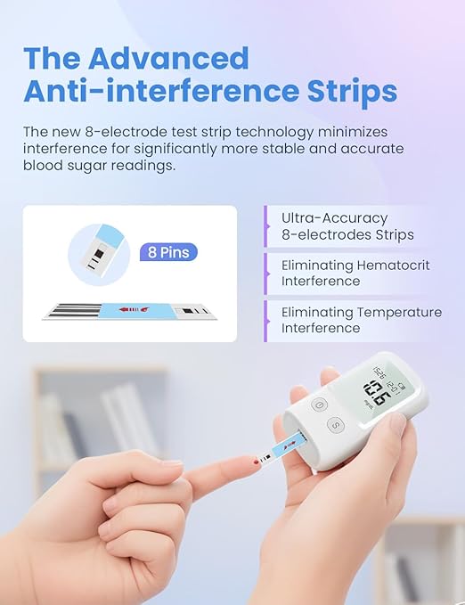 IMDK Blood Glucose Monitor Kit, 𝗖𝗹𝗶𝗻𝗶𝗰𝗮𝗹𝗹𝘆 𝗔𝗰𝗰𝘂𝗿𝗮𝘁𝗲 Blood Sugar Test Kit with 50 Glucometer Strips, 50 Lancets and 1 Lancing Devices, No Coding Required & Large Screen
