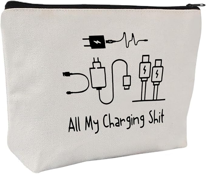 All My Charging shit bag,Fun and versatile bag with charger graphics, teenage boy gift, birthday gifts, travel accessories (Style D)