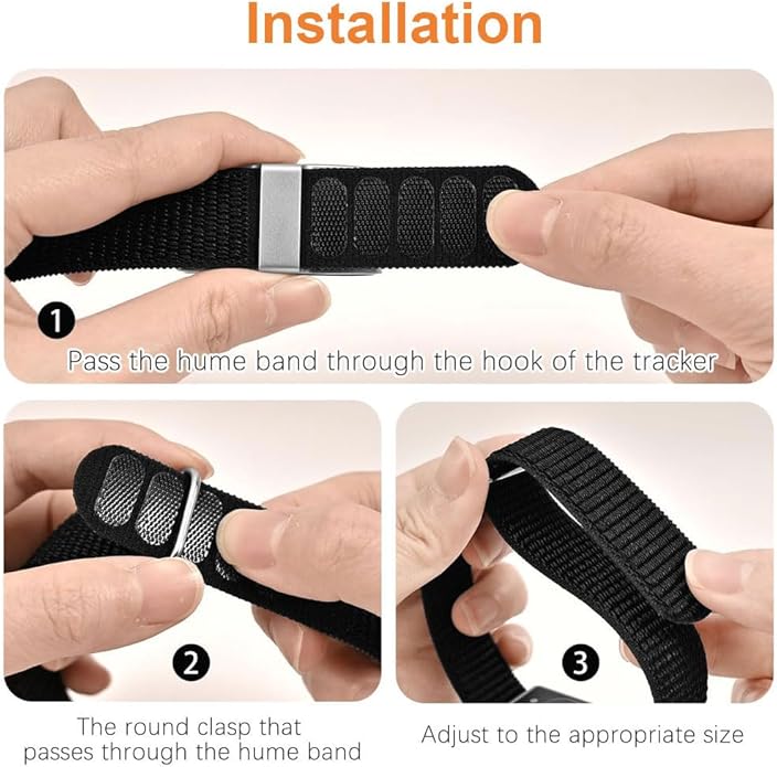 2 Pack Nylon Loop Strap Compatible for Hume Band, Soft Breathable Sport Adjustable Replacement Strap Wristband for Hume Health Band Fitness Tracker Men Women