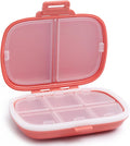 8 Compartments Travel Pill Organizer, Daily Pill Case Small Pill Box for Pocket Purse, Portable Pill Container Medicine Vitamin Organizer (Red)
