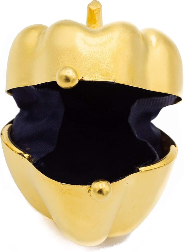 Gold Pepper Shaped Pocket Purse Portable Travel Pill Box & Medicine Organizer (1 Large Compartment)