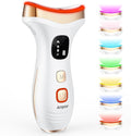 7-in-1 Face & Neck Beauty Massager with Heat & Cold, Gua Sha Facial Massager Tool, Microcurrent, 7 Light Therapies, Smart Vibration for Puffiness, Firming & Glowing Skincare (Pearl White)