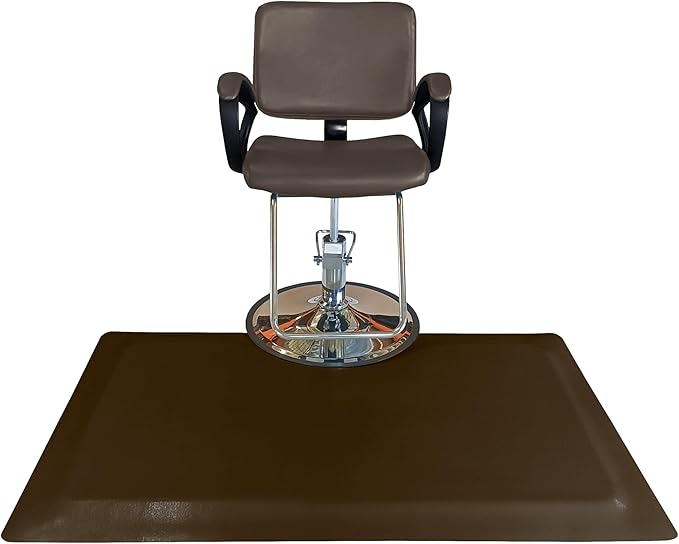 Rhino Mats, Rhino Hide Salon Mat, Non-Slip Standing Cushioned Comfort Anti-Fatigue Mat for Salon, Barbershop, or Spa (Brown Rectangle, 3' x 5' x 1/2")