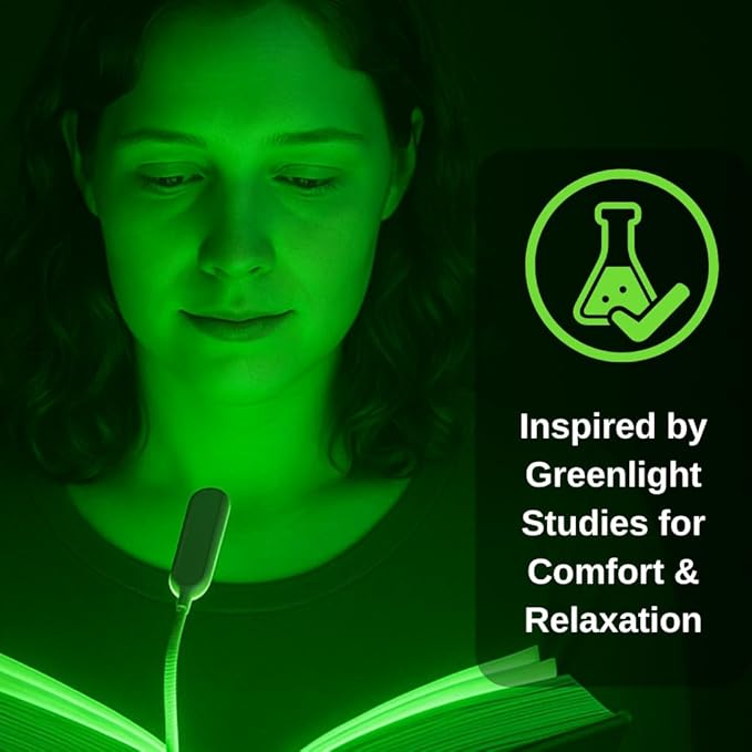 Migraine Relief Light – Clip-On 520nm Green Light Therapy for Headaches, Sleep, Anxiety | USB Rechargeable, Portable LED Lamp for Natural Headache Support | Adjustable Brightness