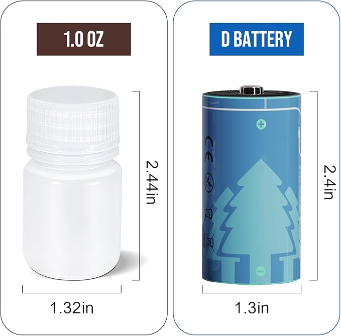 Small Pill Bottle, Empty Medicine Bottles with Screw Caps for Pills Capsules Vitamins, Food Grade Plastic Medicine Containers with Labels for Travel (Clear&Translucent, 1oz/30ml, 8 Pcs)
