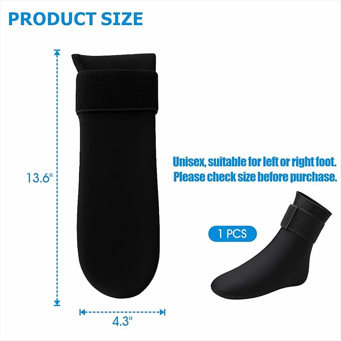 Foot Ice & Heat Gel Therapy Sock for Foot Comfort, Swelling Relief, Heel & Ankle Support, Hot/Cold Reusable Gel Wrap for Home Recovery（1 Pack