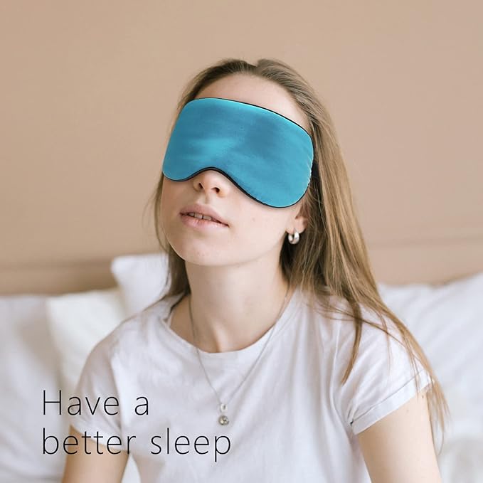 Silk Eye Mask for Men Women, Comfortable&Soft Sleep Mask with Adjustable Strap to Block Light, Ultimate Sleeping Aid/Blindfold,Super Smooth Eye Shade Cover