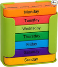 Stackable Daily Pill Organizer, Weekly Pill Organizer, 4 Times a Day Weekly Medication Reminder - Weekly AM/PM Pill Box with 7 Individual Stacking Cases (Gre'en)