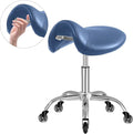 SALONFACTORY Saddle Stool with Wheels 300 lbs Weight Capacity, Heavy Duty Rolling Stool for Medical Massage Salon Kitchen Spa Drafting Nail-Tech,Height Adjustable,360 Swivel,Wide Thick Seat Padding