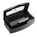 Plastic Sterilizing Tray-Sterilization Tray,Clean Sterilizer Box Storage Organizer for Nail,Tweezers,Hair Salon,Spa & Cutter Manicure Equipment-Clear Lid (black)
