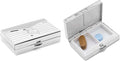 Set of 2 Rectangular-Shaped Pocket Purse Pill Box & Organizer with Dual Compartments (Silver Envelope)