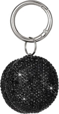 Keychian Pill Holder Round Pill Organizer Key Chain Tiny Pill Case Portable Small Medicine Container for Ring Earplugs Coin (Black)