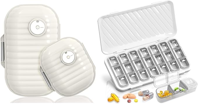Travel Pill Organizer, 7 Day & Pill Organizer 3 Times A Day, 7 Day Pill Box - GloDeals Weekly Pill Organizer Daily Medicine Container Dispenser Case for Vitamin Fish Oil Supplement