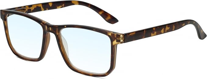 Calabria R861 Rectangular Blue Light Blocking Reading Glasses Men Women Trendy Eyeglass Work Gaming Computer Readers w/Case