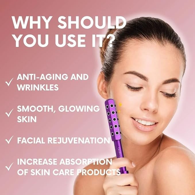 Tourmaline Face Roller – Facial Massage Roller Tool for Lymphatic Drainage – Beauty Roller for Face – Facial Roller for Women Face – Beauty Sculptor Wand for Radiant Skin
