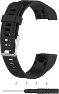 TenCloud Strap Compatible with Vivosmart HR+ Bands Replacement Striped Sport Straps with Tool Kits for Garmin vívosmart HR Plus Tracker (Black)
