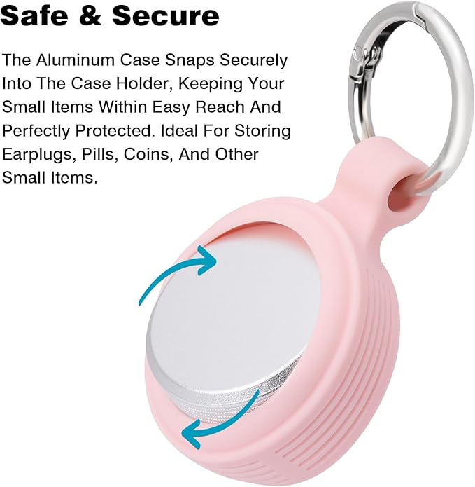Premium Keychain Case – Small Metal Travel Pill Box, Waterproof Pill Container Pill Holder, Portable Medicine Pill Organizer for Earplugs, Jewelry, Compatible with Loop, Vibes & Eargasm