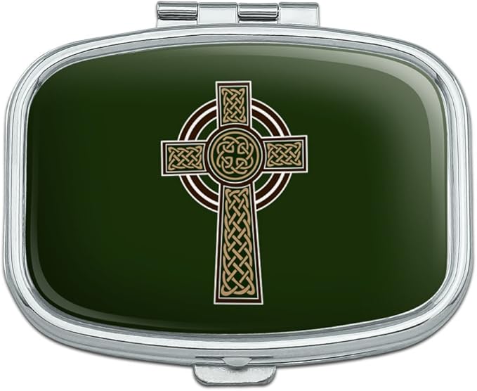 Celtic Christian Cross Irish Ireland Rectangle Pill Case Trinket Gift Box