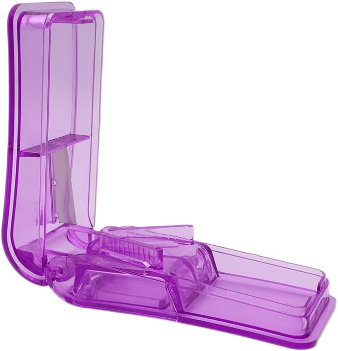 Pill Cutter, Splitter, Organizer for Pills/Supplement/Medication 2 Pcs (Purple)