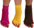 AIBEARTY 3 Pairs Yoga Sport Gym Five Toe Separator Socks Foot Massage Toeless Socks