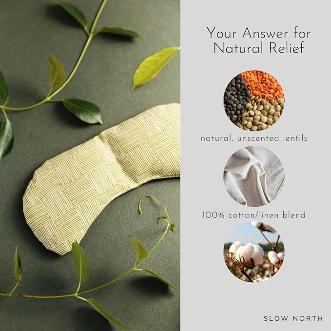 Slow North Eye Mask A Natural Remedy for Better Sleep, Reduced Eye Strain & Migraine Relief - Handmade in The USA - Hot and Cold Therapy