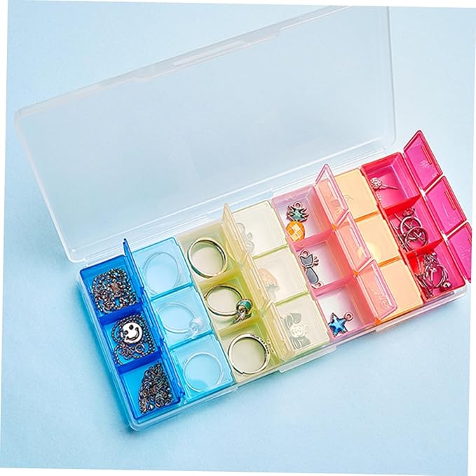 2pcs Portable Days Pill Organizer Compartments Colorful Medication Storage Box for Family Use Daily Medicine Dispenser Travel-Friendly Design