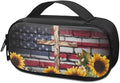 USA Flag Cross Diabetic Supplies Carrying Bag Insulin Travel Storage Case with Side Handle Insulin Pens Cooler Travel Bag for Medication Vials and Diabetes Testing Kit