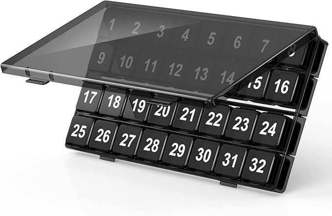 Monthly Pill Organizer Once a Day - 30 Day Pill Organizer Box - Easy to Open - Large Compartments Portable Case for Travel, Month Pill Cases Medicine Organizer for Vitamin (Black)