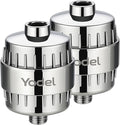 Yodel Shower Filter 2 Pack Chrome - Hard Water Softener, 99% Removes Chlorine & Impurities, Improves Skin & Hair Condition, Universal Fit for Shower Heads