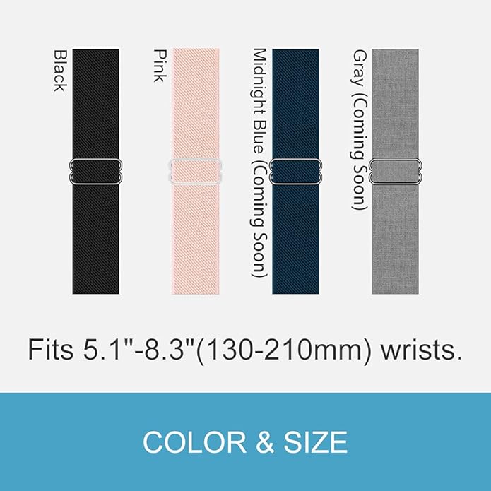Stretchy Loop Nylon Strap Compatible with Garmin forerunner 45/45S Bands Replacement Accessory Adjustable Elastic