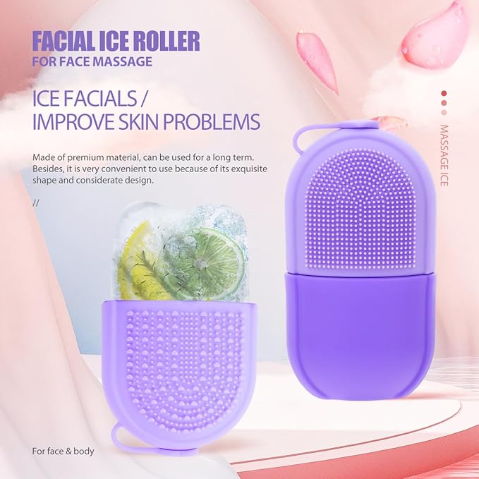 Baluue Face Ice Roller 5.11 Inch Skin Ice Roller Massage Tool for Puffiness Reduction Pain Relief Cooling Therapy and Facial Beauty Care at Home or Travel