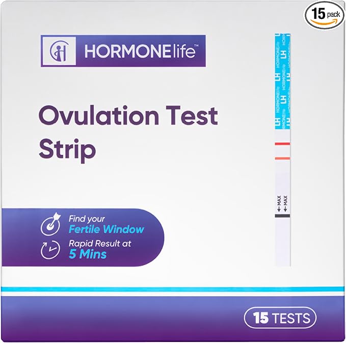 Ovulation Test Strips – LH Test for Ovulation Detection, Easy-to-Use Home Ovulation Tracking(LH Test Strips 15 Count)
