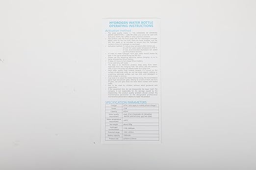 Hydrogen Water Bottle Generator, Glass Portable Hydrogen Water Bottle with SPE PEM Technology Hydrohealth, Ion Bottles Hydrogen Water Ionizer for Office, Home, Travel, Daily Drinking
