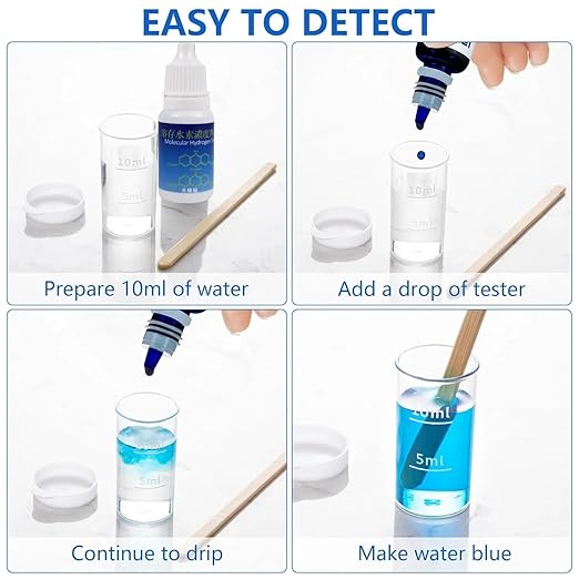5 Pack Dissolved Hydrogen Test Reagent Measuring Molecular Hydrogen Concentration in Water Blue Drops for Hydrogen Water Generator Bottle Hydrogen Machine（5 Pack of 3ml）