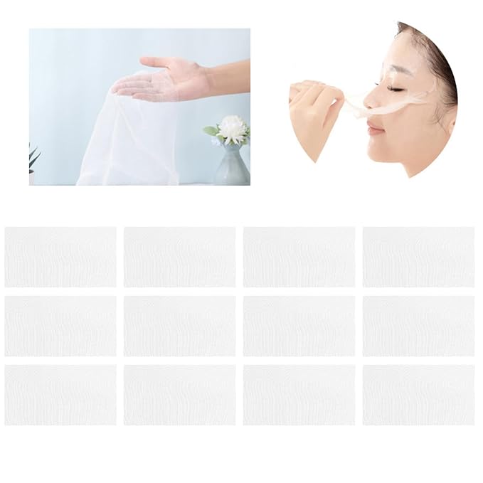 Agatige 100pcs Gauze Facial Mask, Strong Water Absorption Facial Mask Sheet High Frequency Facial Treatments DIY Face Mask for Esthetician Spa Beauty Salons
