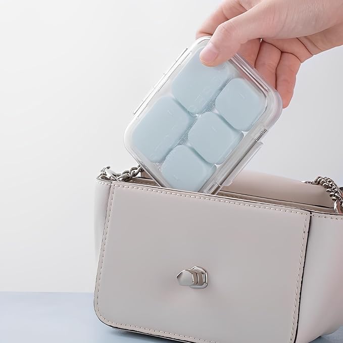 Pill Organizer SOFISO 4/6 Grid Free Assembly Travel Medicine Organizer 10 Day Pill Organizer Portable Pill Box Waterproof Pill Case Daily Medication Carry Case for Vitamins, Fish Oils, Supplements