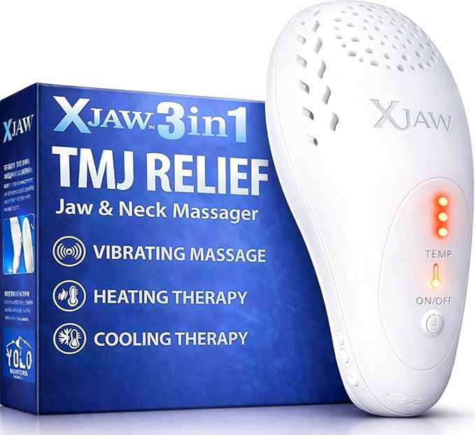 XJAW™ Advanced 3-in-1 TMJ Therapy Device with HEAT & COLD Therapy and Precision Vibration – Professional Jaw Recovery System for TMJ Relief, Masseter Muscle Therapy, Inflammation, Jaw & Neck Tension