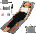 Full Body Massage Mat with Heat, 10 Vibration Nodes Massage Chair Pad with 3 Heating Levels, Multifunctional Full Body Relaxation Seat Back Massager with Head Neck Foot Massage Pillow for Home Office