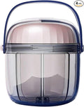Pill Organizer with 4 Compartments, Portable Pill Dispenser Bottle Vitamin Organizer Features Mix Proof Wide Opening Design for Easy Medication Access (Pink 6.2x7.2cm)