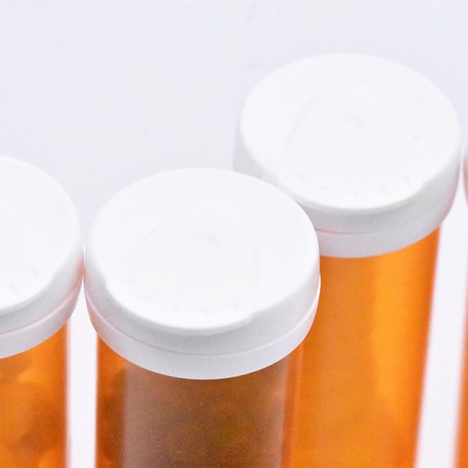Desiccant Cap Pill Bottle,11 Dram 12pcs Medicine Bottle, Pill Bottles Empty with Caps, Empty Pill Bottles, Prescription Medicine Containers Travel Airtight Pill Airtight Medicine Container